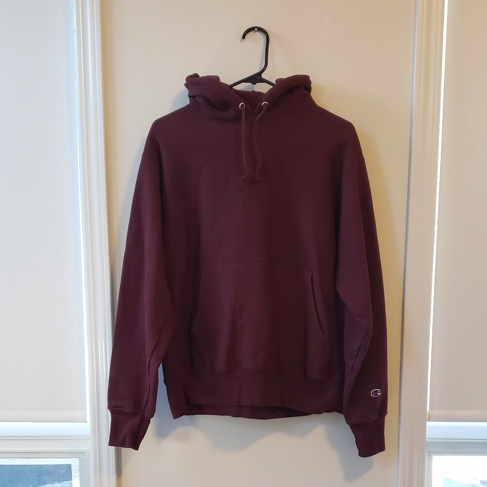 Vintage Champion Reverse Weave hoodie. Men's M. Burgundy.
